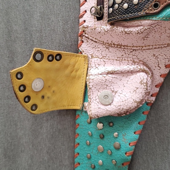 Hand Painted Genuine Leather Utility Festival Belt - Picture 7 of 15